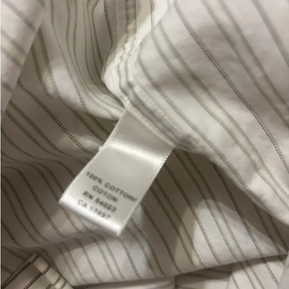 Banana Republic Men’s Button Up Shirt Medium Beige Stripe Long Sleeve Casual